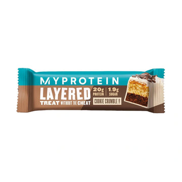 MyProtein Layered Protein Bar Cookie Crumble 60g – Πρωτεϊνική μπάρα 6 στρώσεων με 21g πρωτεΐνης, χαμηλή σε ζάχαρη & πλούσια σε φυτικές ίνες. Ιδανική για μετά την προπόνηση. Διαθέσιμη στο pharmacybay.gr – Φαρμακείο Ψώνης, Καλαμάτα.